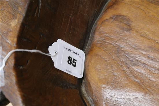 A carved elm bowl, 21.5in.